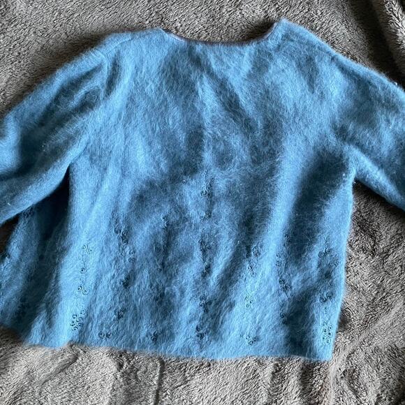 Angora Rabbit Hair Classiques Entier Vintage Cardigan - Picture 2 of 6